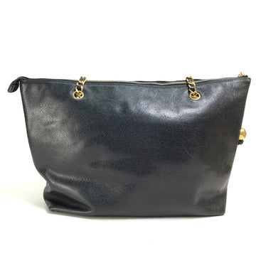CHANEL Shoulder Bag Caviar skin black COCO Mark Coco ball Women Used