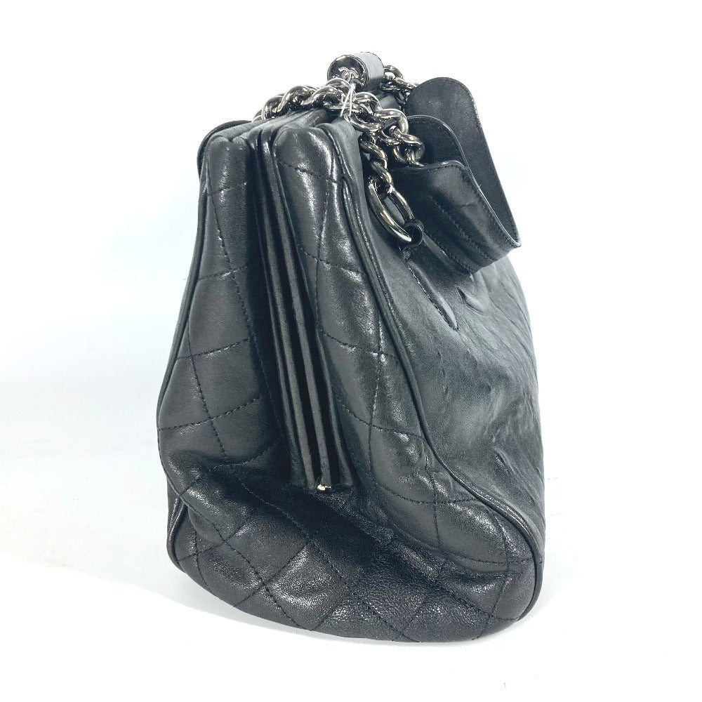 CHANEL Shoulder Bag Calf leather black shoulder bag CC COCO Mark