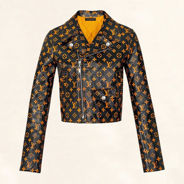 Louis Vuitton Monogram Printed Leather Biker Jacket 1A4Z18