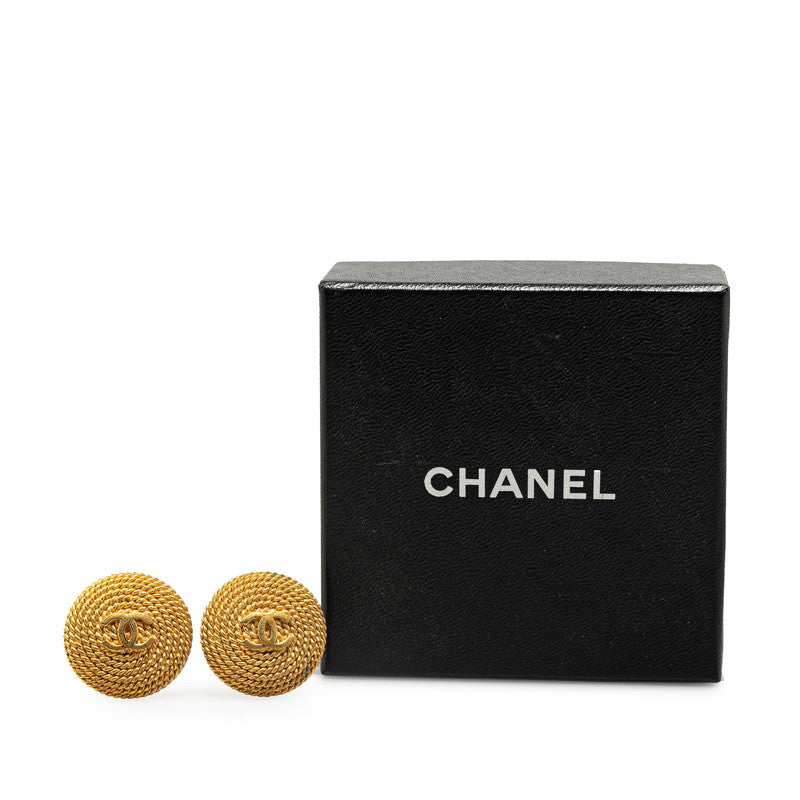 Chanel CC Clip On Earrings Metal Earrings in Good condition