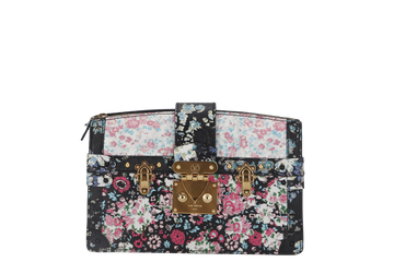 LOUIS VUITTON TRUNK CLUTCH LIBERTY ROSE CALF LEATHER WITH STRAP WITH DUST COVER AND BOX