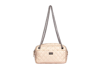 Chanel Metallic Gold Quilted Reissue Buckle 24CM Ruthenium Chain, with  & Dust Cover