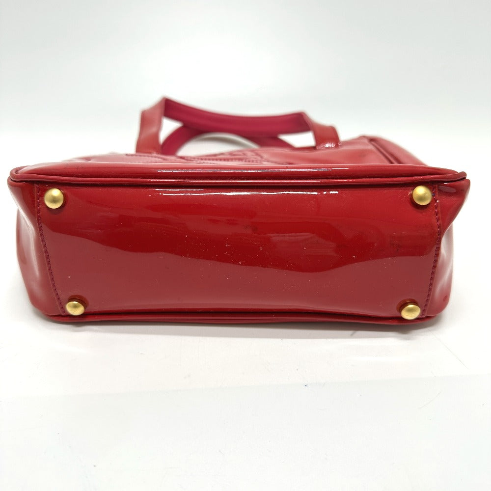 CHANEL Tote Bag enamel Red Triple COCO Mark logo Women Used