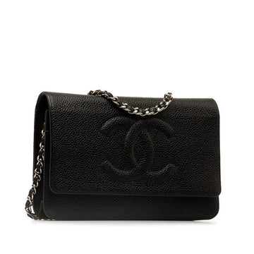 Chanel CC Caviar Chain Shoulder Bag  Leather Shoulder Bag in Good condition