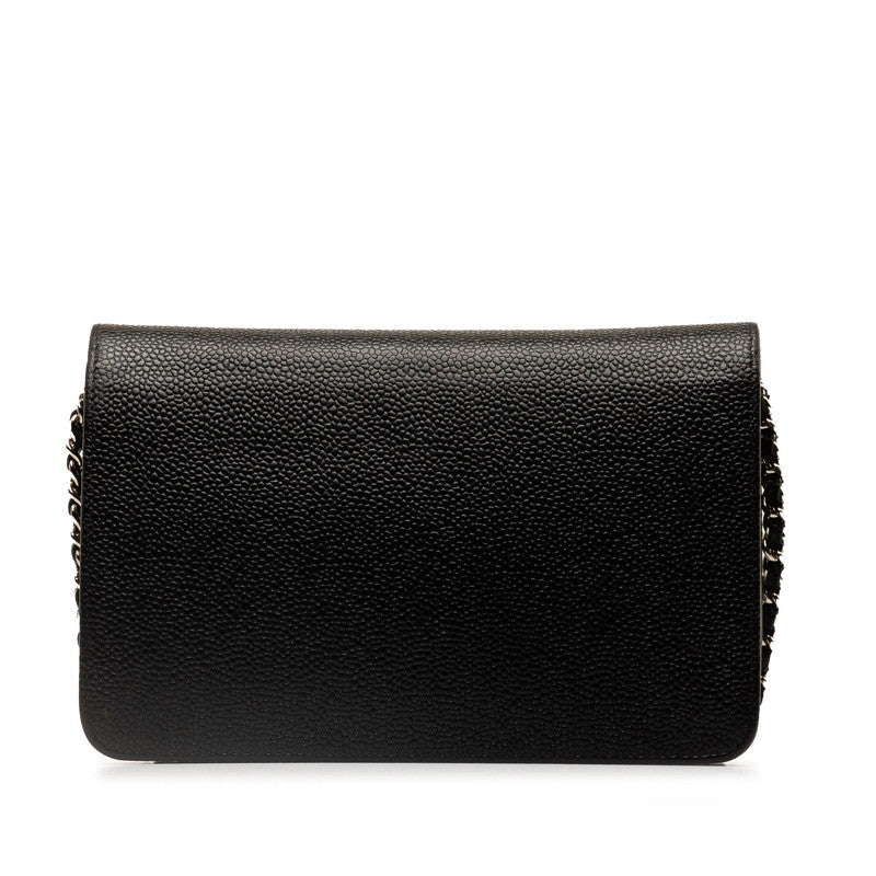Chanel CC Caviar Chain Shoulder Bag  Leather Shoulder Bag in Good condition