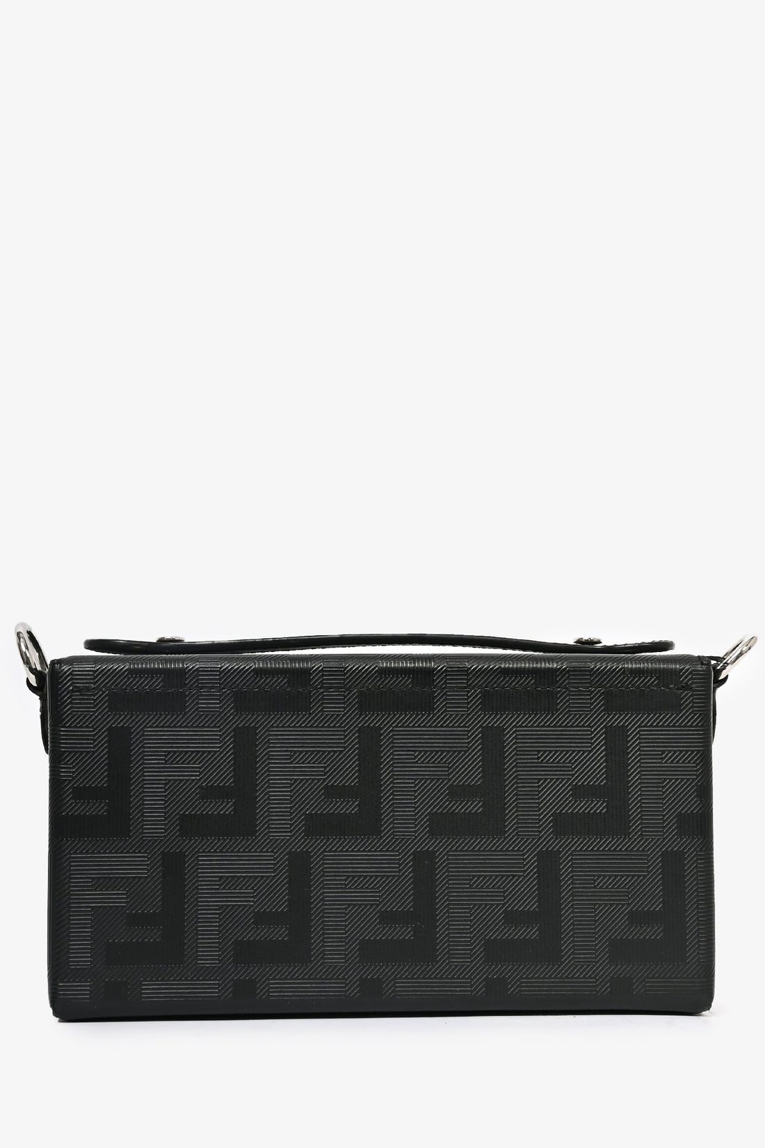 Fendi 2024 Black Leather Baguette Soft Trunk Crossbody