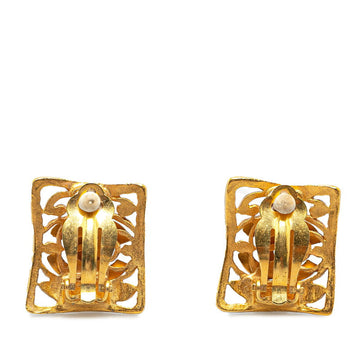 Chanel CC Square Clip On Earrings Metal Earrings in Excellent condition