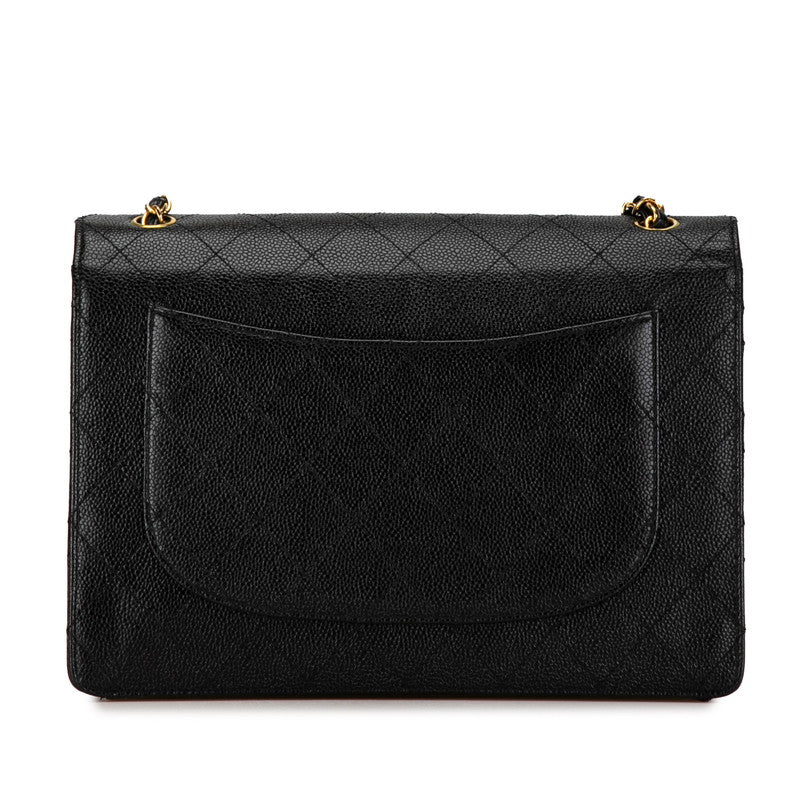 Chanel Jumbo Classic Caviar Single Flap Bag Leather Shoulder Bag in Good condition