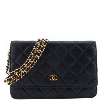 Wallet on Chain Lambskin Leather Bag