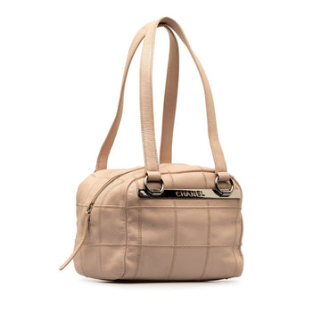 Chanel Choco Bar Caviar Mini Boston Bag Leather Handbag in Good condition