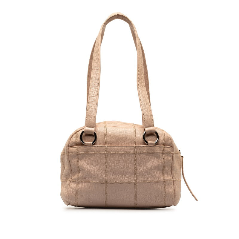 Chanel Choco Bar Caviar Mini Boston Bag Leather Handbag in Good condition