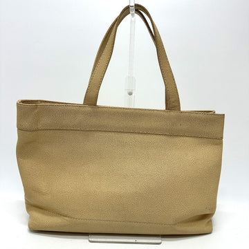 CHANEL Tote Bag Caviar skin beige COCO Mark CC Women Used