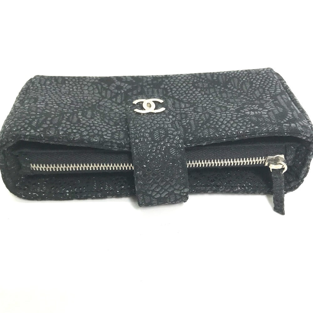 CHANEL Pouch leather black COCO Mark CC Women Used