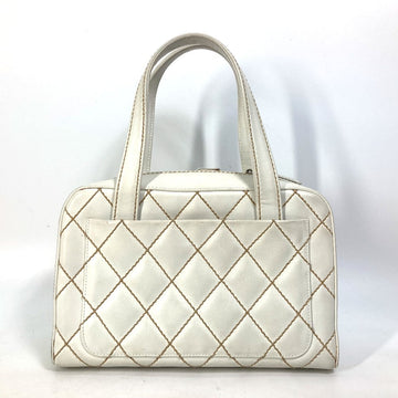 CHANEL Handbag leather white CC COCO Mark Bag Wild stitch Women Used