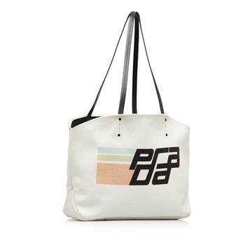 Prada Canapa Racing Logo Shopping Tote (MLB-D1sLeK)