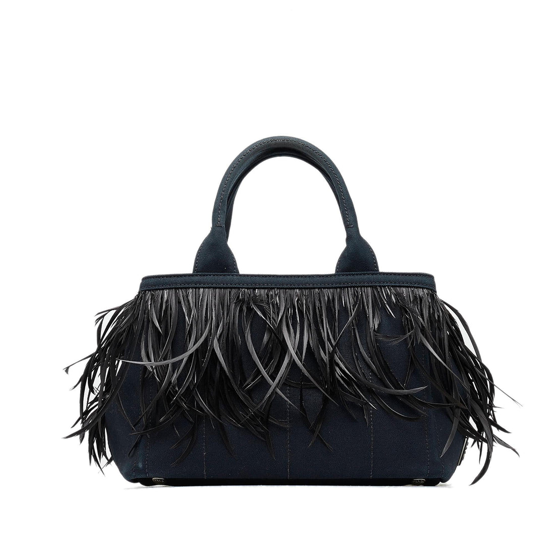Prada Mini Canapa Convertible Canvas and Feather Tote (MLB-4ZHd0E)