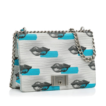 Prada Vitello Daino Lip Print Flap Bag (MLB-o50yHv)