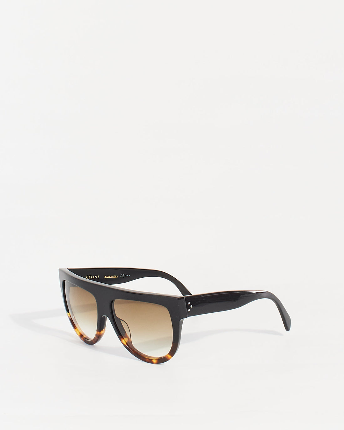Celine Black & Tortoise Shell Two Tone CL41026 Shield Sunglasses