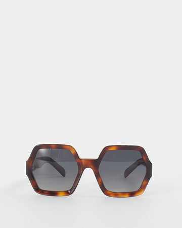 Celine Brown Tortoise Acetate Octogon Blonde Havana Sunglasses CL 40131F