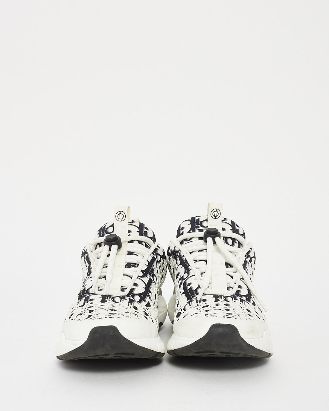 Dior White and Black Dior Oblique Technical Fabric B24 Sneakers - 40