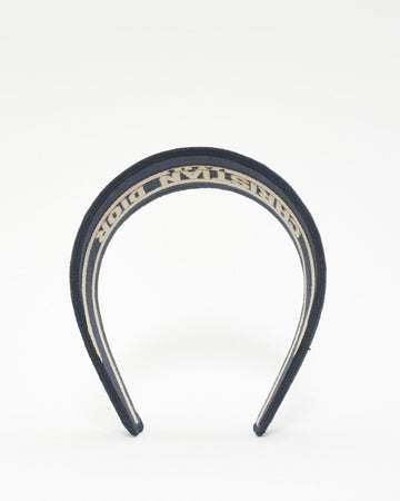 Dior Blue Canvas Oblique Wide Headband