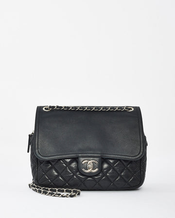 Chanel Black Quillted Leather Easy Zip Shoulder Bag with SHW