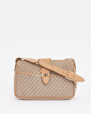 Dior Vintage Beige Oblique Logo Canvas Camera Bag