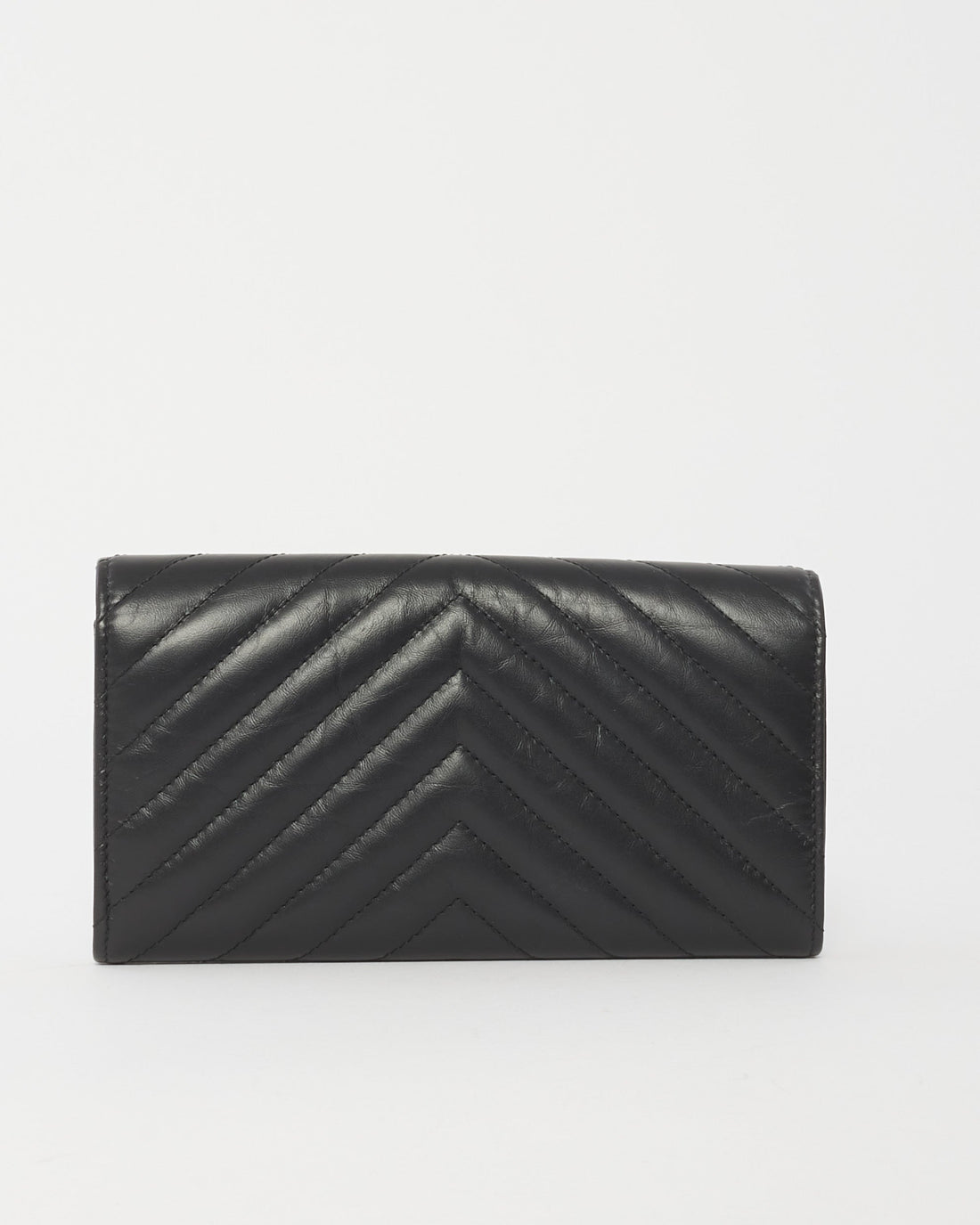 Chanel So Black Chevron Lambskin Reissue Long Wallet