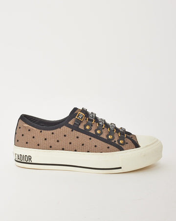 Dior Beige Polka Dot "Walk'N'Dior" Mesh Low Top Sneaker - 36