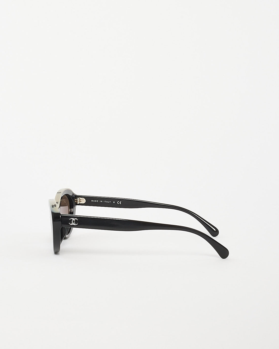Chanel Black Acetate Cat Eye Logo Sunglasses 5416