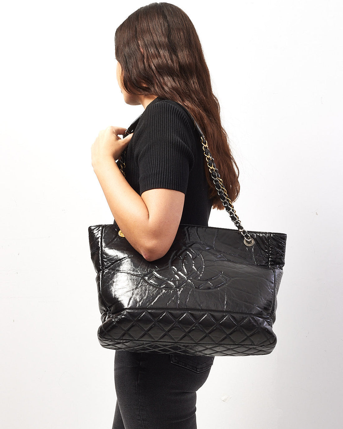 Chanel Black Leather Paris Rue Cambon Timeless Tote