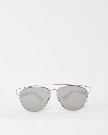 Dior Silver Mirror Technologic Aviator Sunglasses
