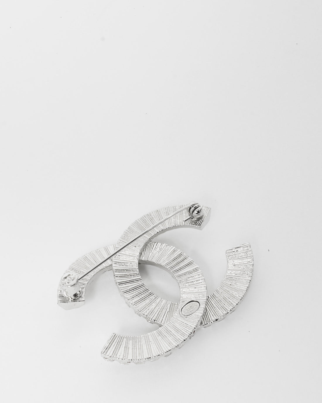 Chanel Silver Baguette Crystal Brooch