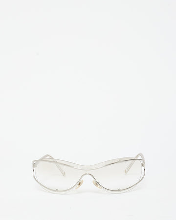 Chanel Vintage 4028 C.159/61 Clear Frame Shield Glasses