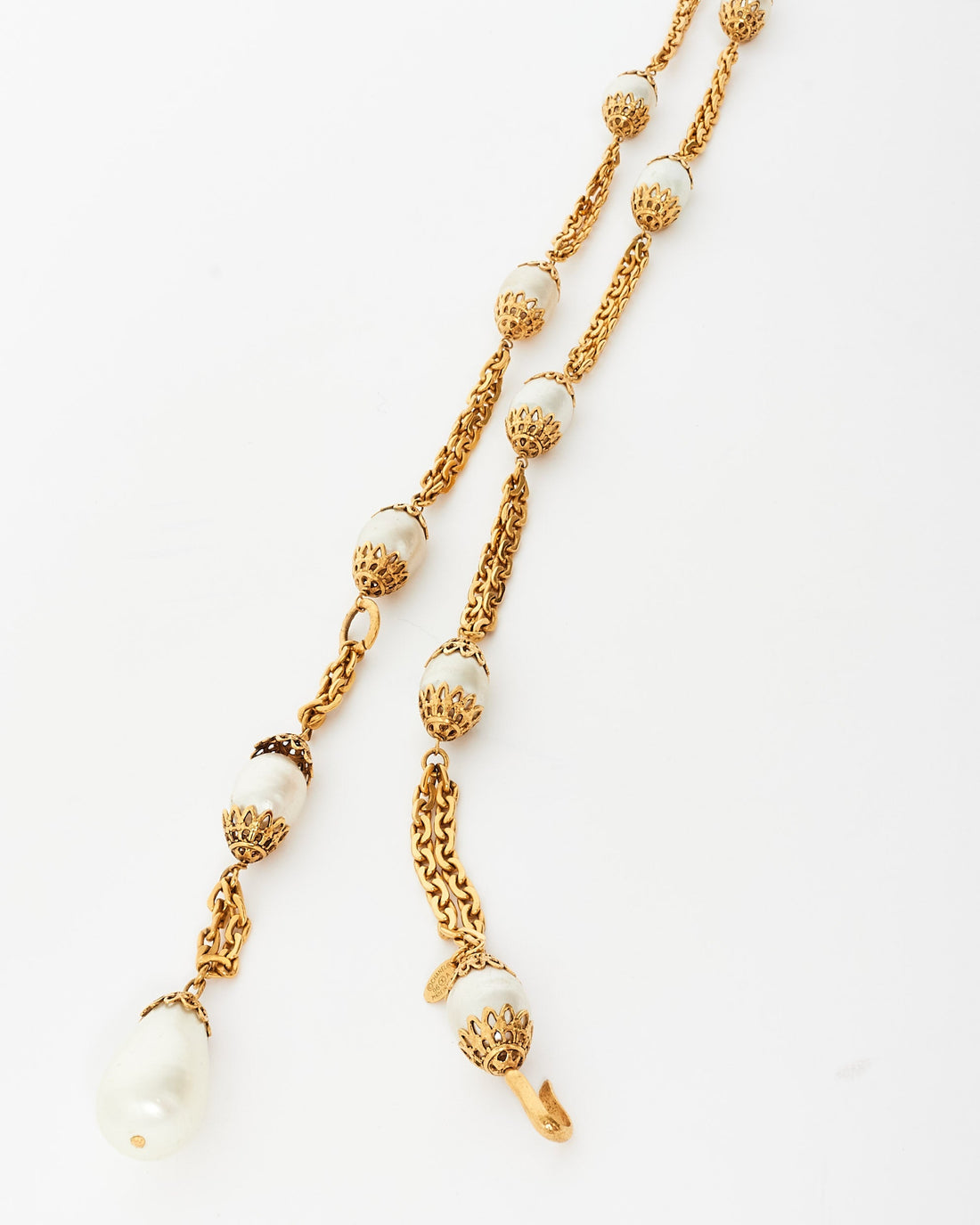 Chanel Vintage Gold & Pearl Chain Belt