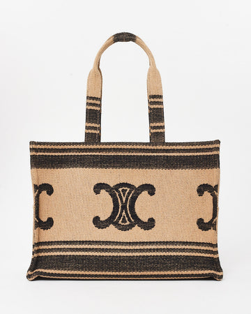 Celine Brown & Black Triomphe Canvas Tote Bag