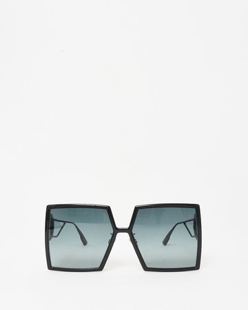 Dior Black Oversized Square Frame 30Montaigne Logo Sunglasses