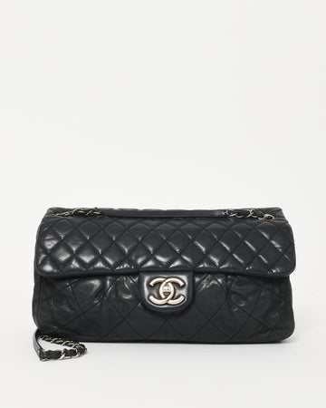 Chanel Black Iridescent Lambskin Chic Quilt Flap Bag