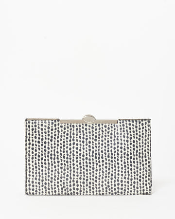 Dior Vintage Black & White Animal Print Snakeskin Clutch