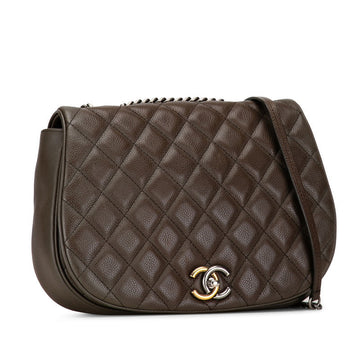 Chanel CC Casual Pocket Flap Bag  Leather Shoulder Bag in Good condition
