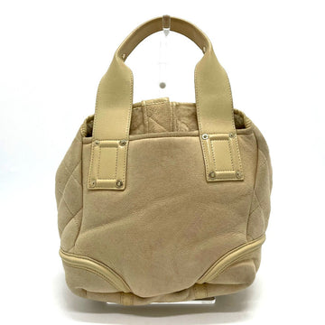 CHANEL Handbag Mouton / Leather Beige x Gold Metal CC COCO Mark Mokomoko Women Used