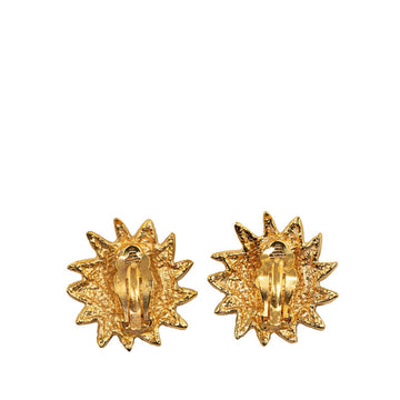 Chanel Lion Sun Clip On Earrings Metal Earrings in Excellent condition
