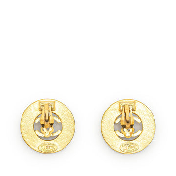 Chanel CC Clip On Earrings Metal Earrings in Good condition