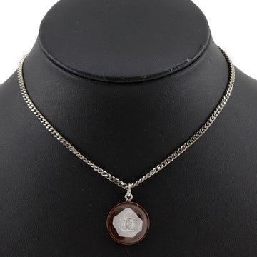 CHANEL Necklace Metal, Plastic Silver COCO Mark Women Used