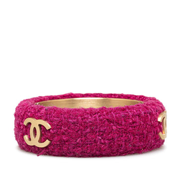 Chanel CC Tweed Bangle Metal Bangle in Good condition