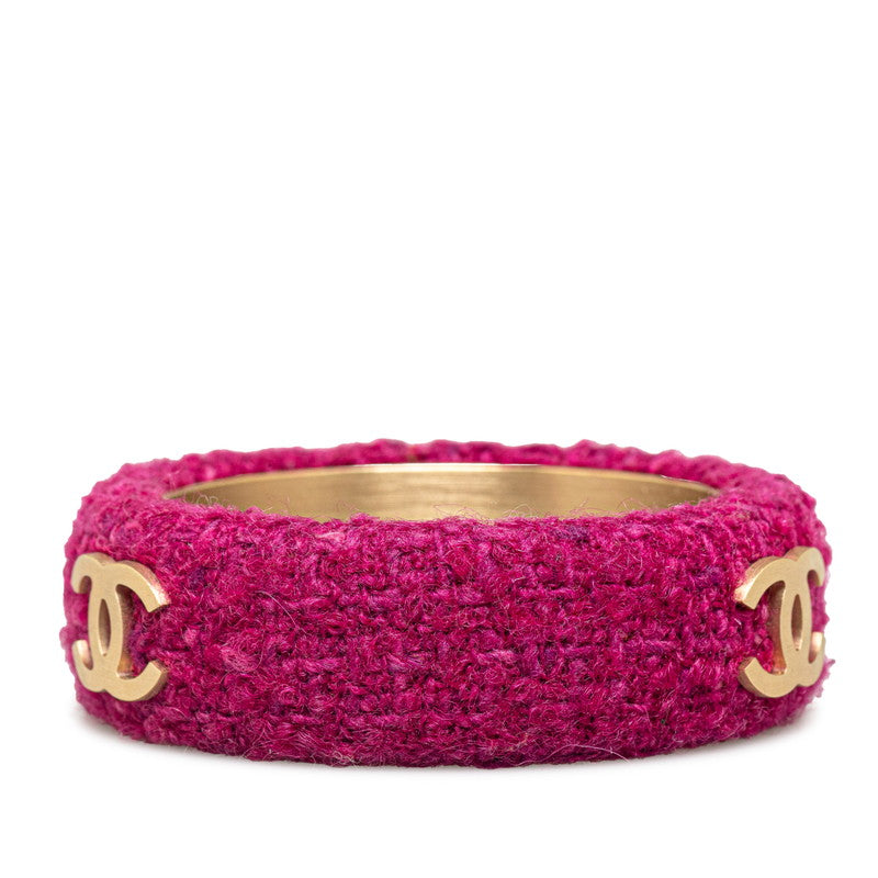 Chanel CC Tweed Bangle Metal Bangle in Good condition