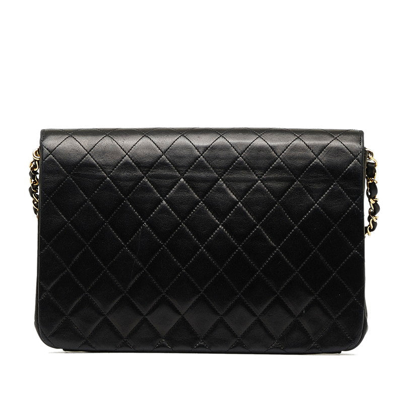 Chanel CC Quilted Leather Flap Bag Leather Shoulder Bag in Good condition