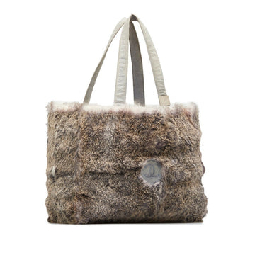Chanel Fur & Suede Tote Bag Leather Tote Bag in Good condition