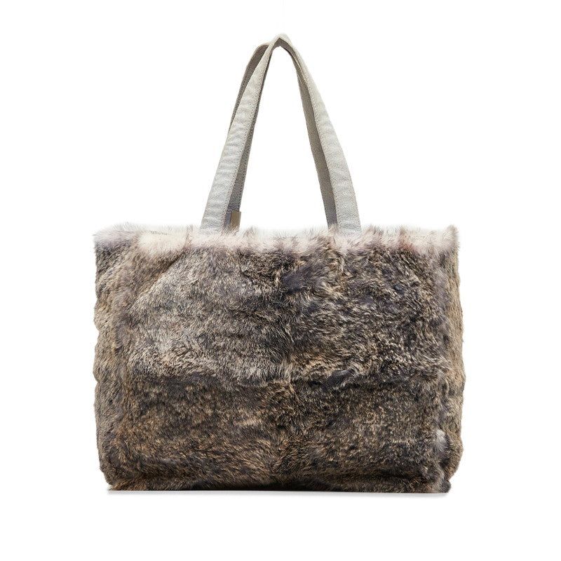 Chanel Fur & Suede Tote Bag Leather Tote Bag in Good condition