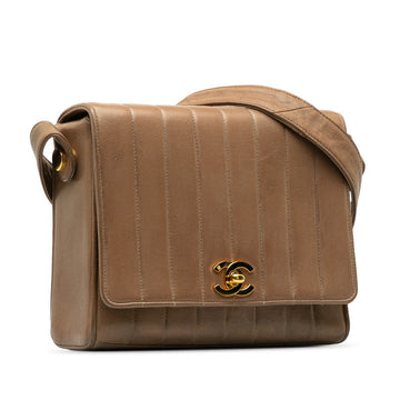 Chanel CC Vertical Quilt Leather Flap Bag Leather Crossbody Bag in Good condition